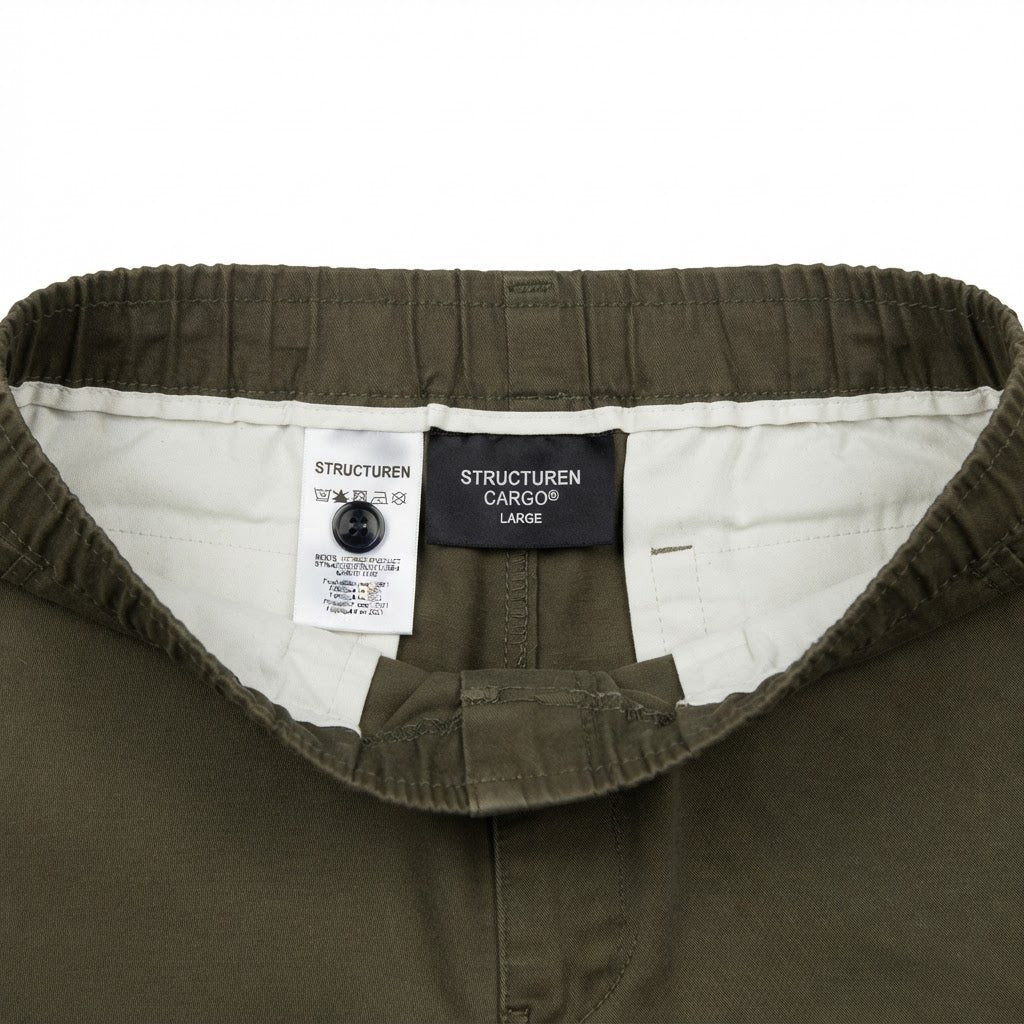 Men's Olive Green Cargo Jogger Trousers