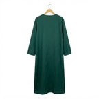 SHEIN Women's Dark Green Open-Front Abaya with dark green Pi