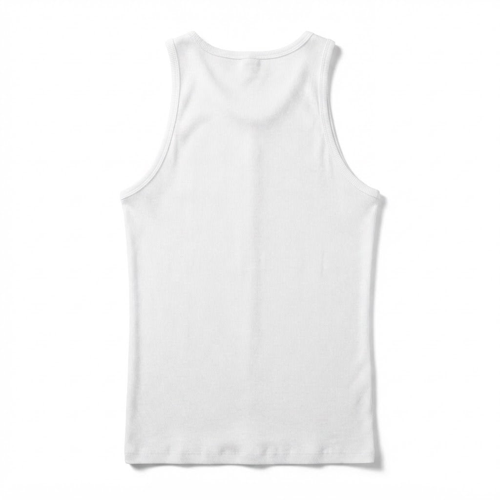 LIVERGY Men's Classic White Ribbed Cotton Tank Top