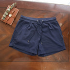 Navy Blue Cotton Drawstring Lounge Shorts