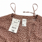 Anko Women's Rust Leaf Print Notch Neck Blouse Size 18