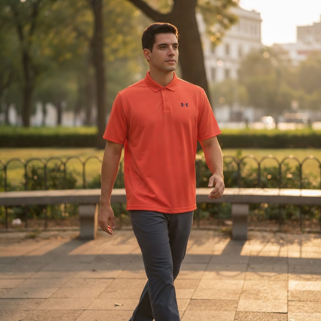 Under Armour Orange-Red Performance Piqué Polo Shirt Loose F