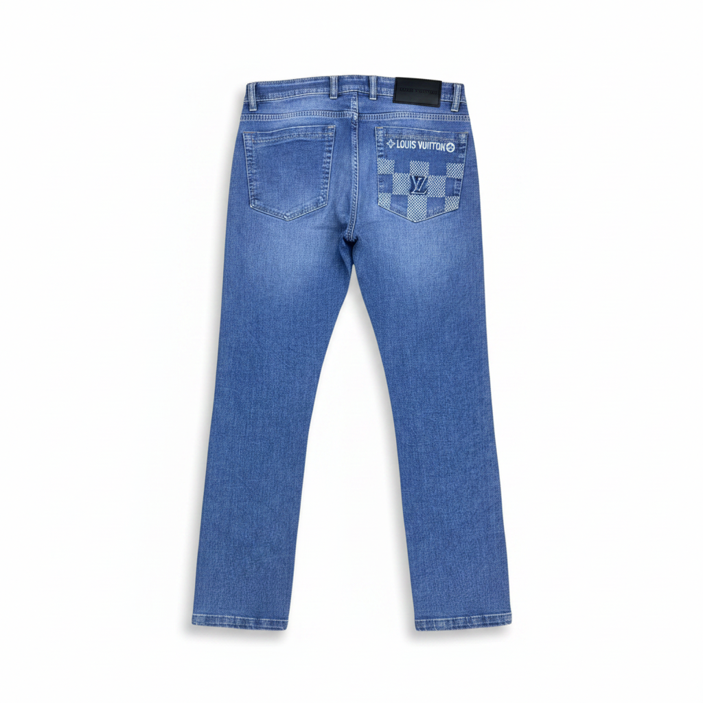 Louis Vuitton Men's Monogram Detail Denim Jeans