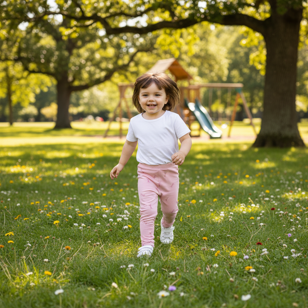 DUNNES Kids' Pink Bunny Print Cotton Leggings