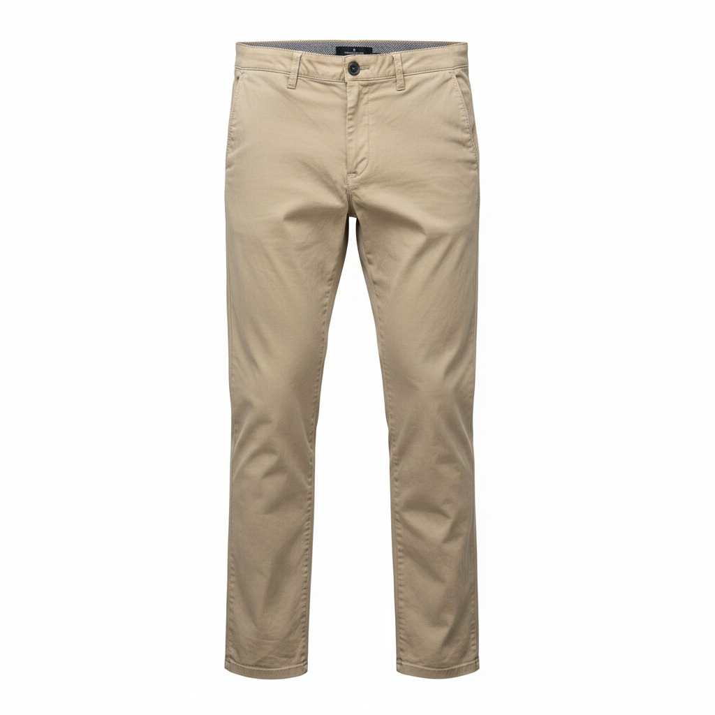 Jeff Banks Men's Slim Fit Beige Chino Pants