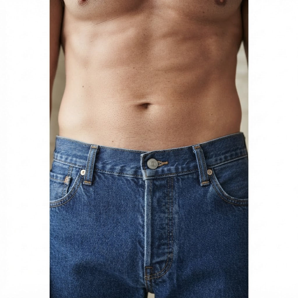 Levi's Indigo Blue Straight Leg Jeans with Button Fly