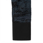 Women's Black Modest Abaya with Velvet Floral Cuffs