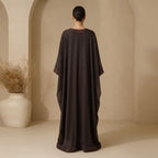 represent Chocolate Brown Shimmer Kaftan-Style Floor-Length