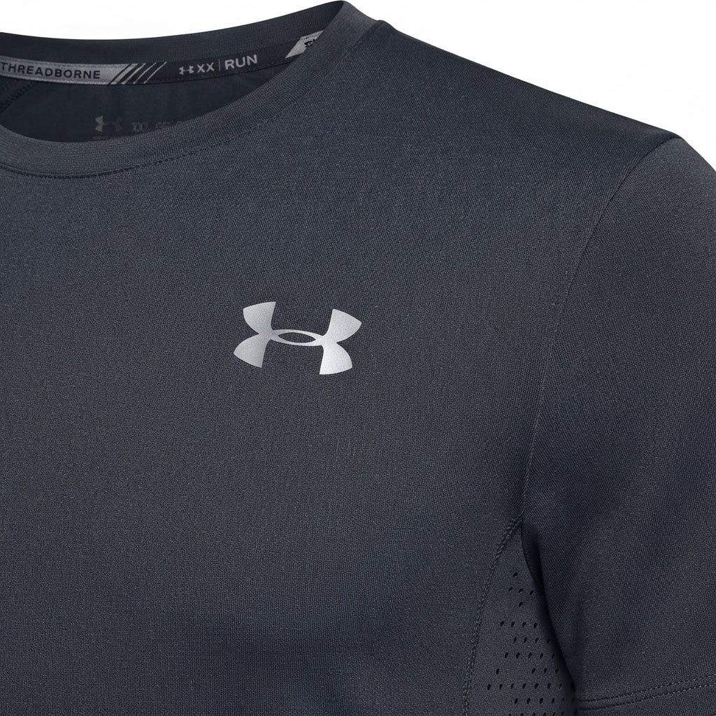 [WearU Generated:merch_detail] Dark Charcoal Grey Straight Athletic Tee – merch detail