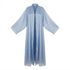 Powder Blue Crinkle Organza Floor-Length Abaya Dress
