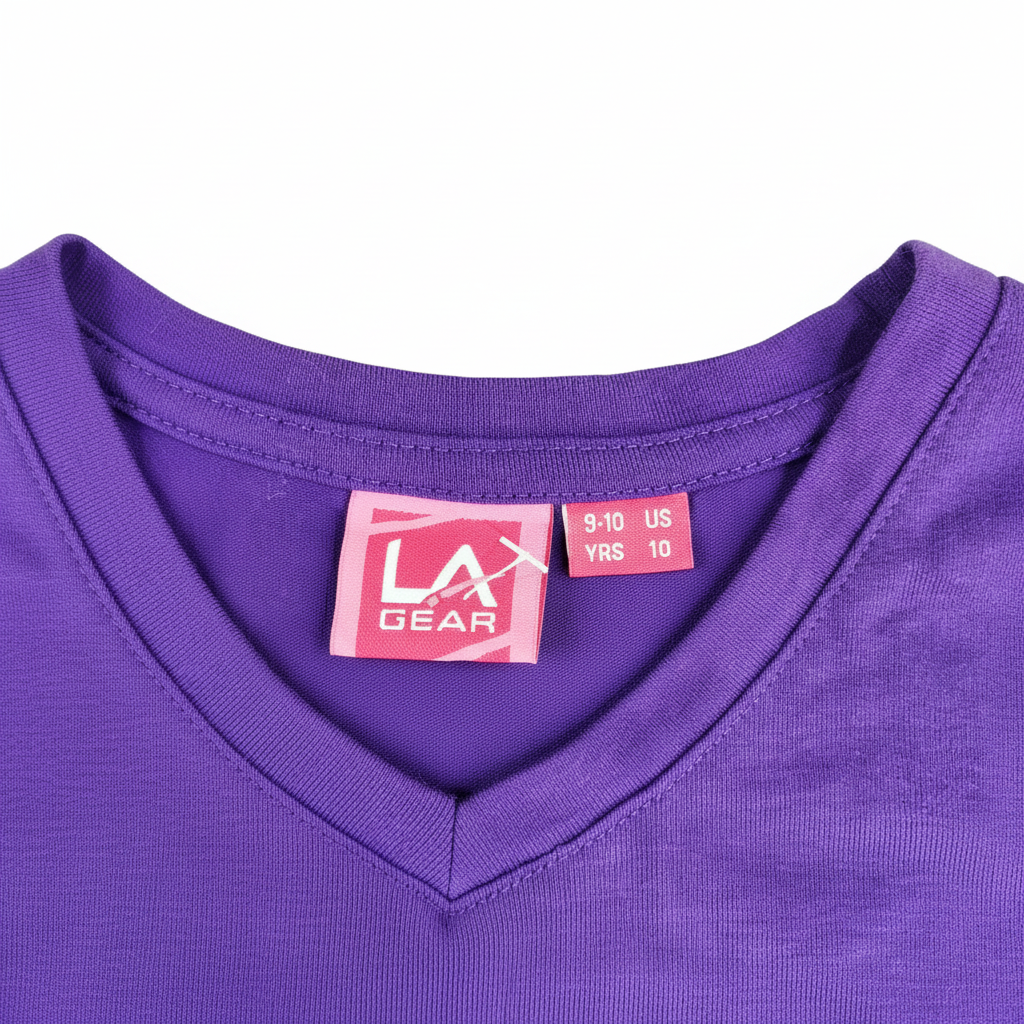 LA Gear Kids Purple V-Neck T-Shirt Size 9-10 YRS