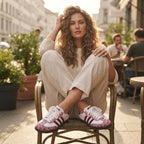 Adidas Adidas White & Pink Heart Print Samba-Style Sneakers