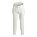 ZARA BASIC Women's White Polka Dot Tailowhite Slim-Fit Trous