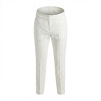 ZARA BASIC Women's White Polka Dot Tailowhite Slim-Fit Trous