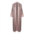Women's Taupe Open-Front Abaya with taupe Accents