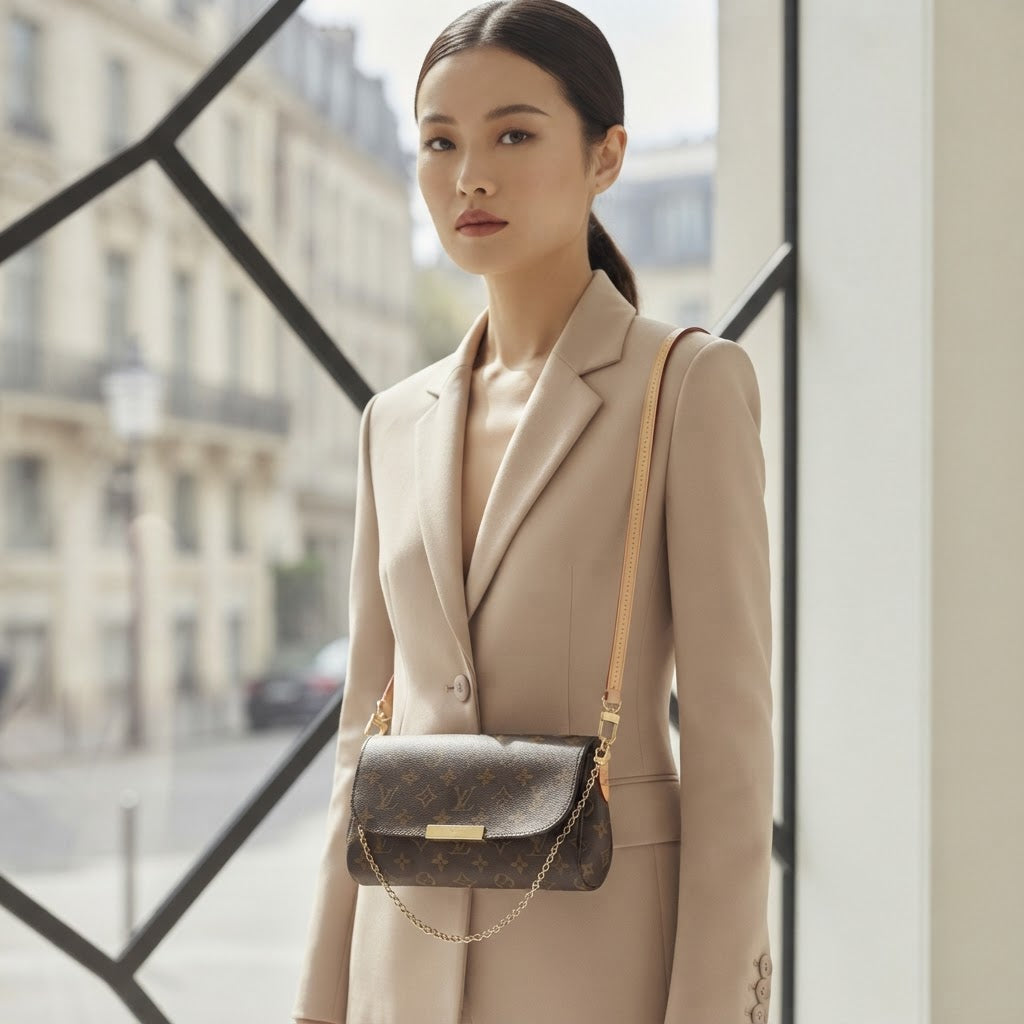 LOUIS VUITTON PARIS Brown Monogram Coated Canvas Crossbody B