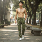 KILL'S Olive Green Loose Fit Multi-Pocket Cargo Trousers