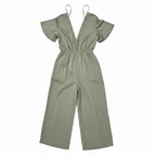 Atmos & Here Sage Green V-Neck Wide Leg Jumpsuit