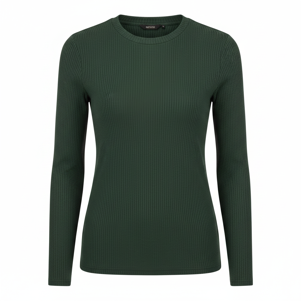 Esmara Women's Ribbed Long Sleeve Lettuce Edge Tops 2pk