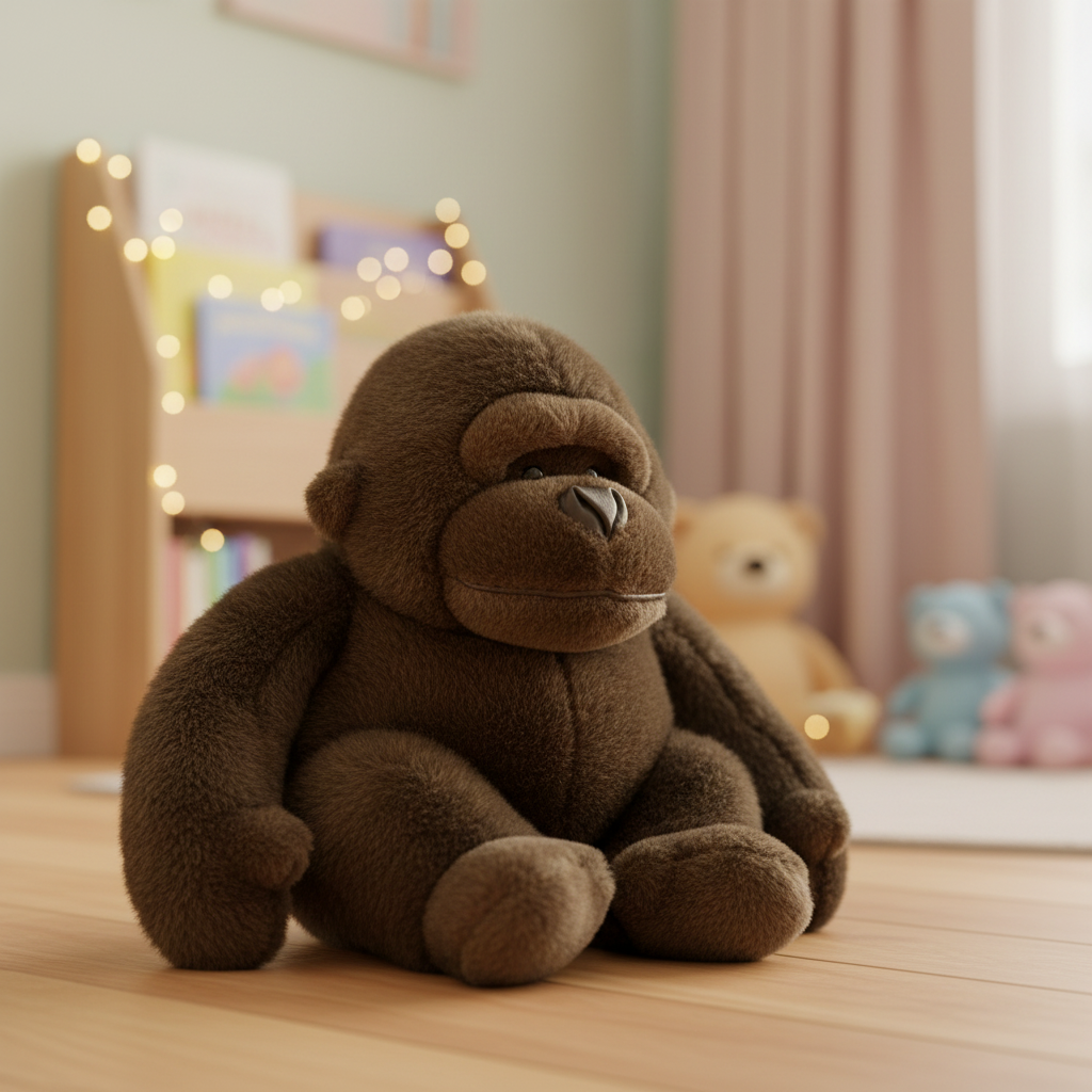 Brown Plush Gorilla Stuffed Animal Toy