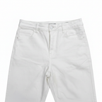 Premium White High-Waisted Wide-Leg Denim Pants