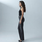 Bershka Washed Black Flare Jeans with Chevron Pocket Detail