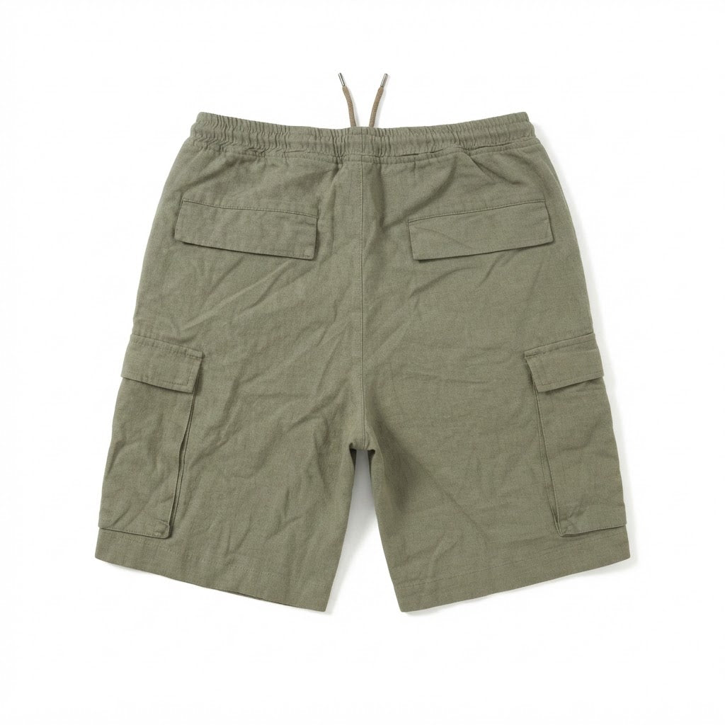 Splash Women's Olive Green Linen Blend Cargo Shorts