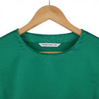 Women's Emerald Green Satin Longline Duster Kimono