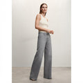 Mango Grey Wide-Leg Denim Jeans with Architectural Waistband