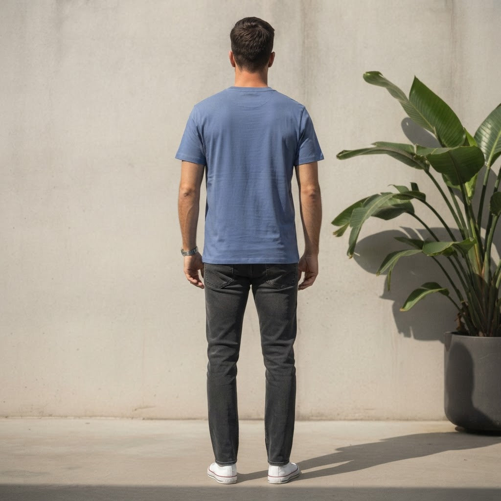 Ben Sherman Ben Sherman Slate Blue T-Shirt with Vintage Audi