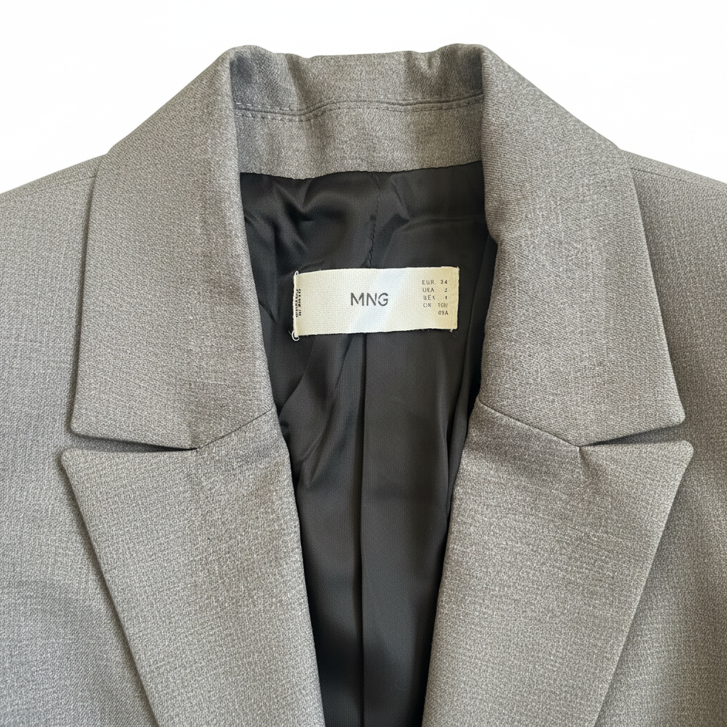 MNG Women's Grey Single-Button Tailored Blazer