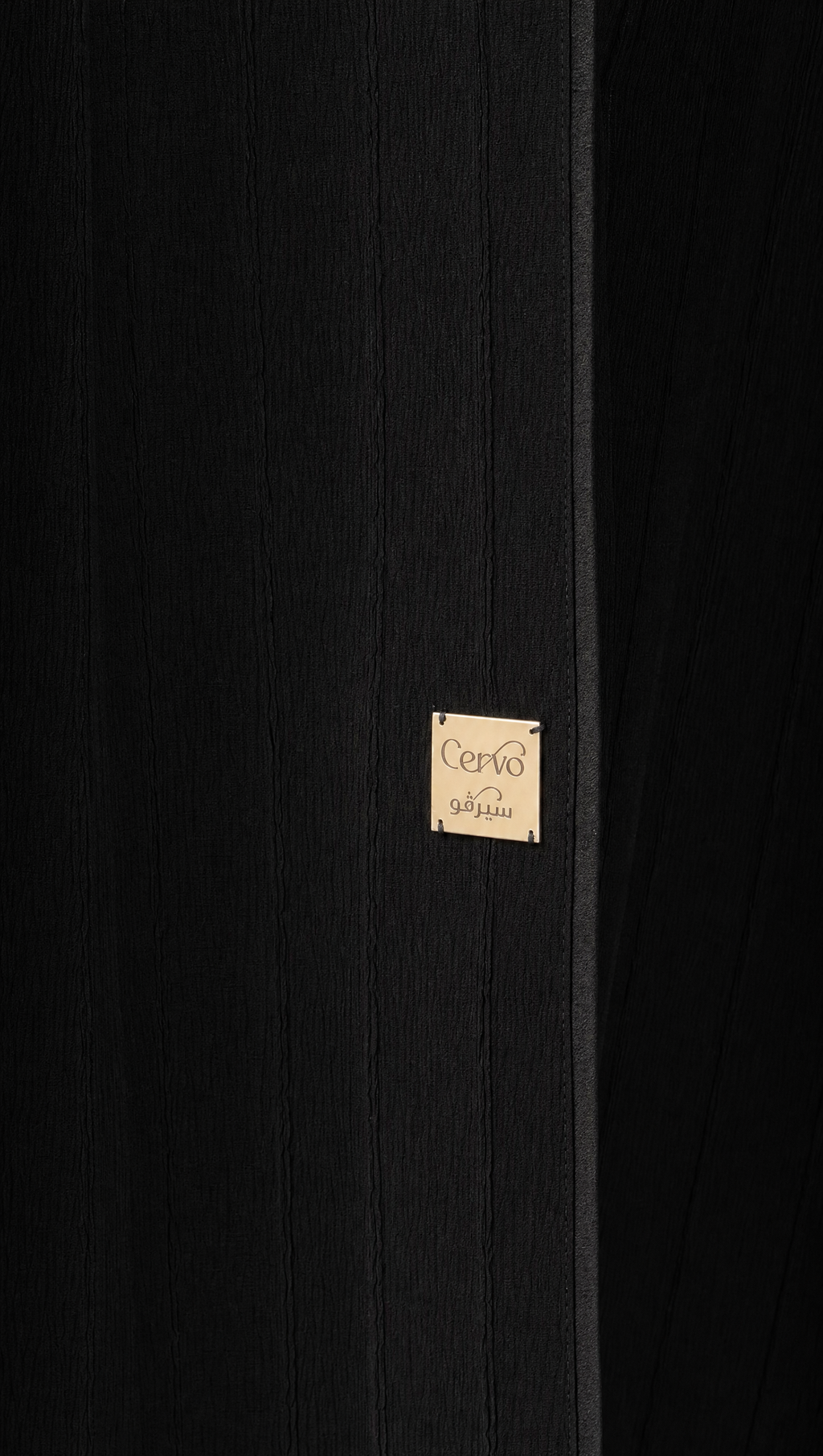 Elegant Black Textured Open Front Abaya Robe