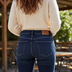 Women's Dark Blue Slim Straight Leg MNG Denim Jeans