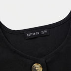 COTTON:ON Women's Black Button-Down Linen Blend Mini Dress