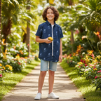 Primark Kids Navy Blue Pineapple Short Sleeve Shirt