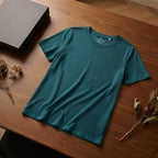 Deep Teal Relaxed Fit Boxy Crew Neck T-Shirt