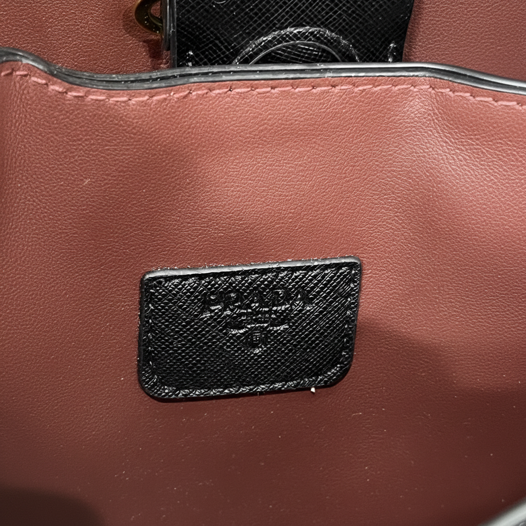 Prada Black Saffiano Leather Bucket Bag