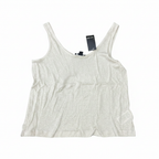 Women's Cream Scoop Neck Linen Blend Tank Top