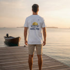 Reel Pro White Graphic Fishing T-Shirt with Reel Pro Back Pr