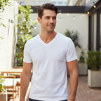 Mexx Men's White Cotton V-Neck T-Shirt Size XL