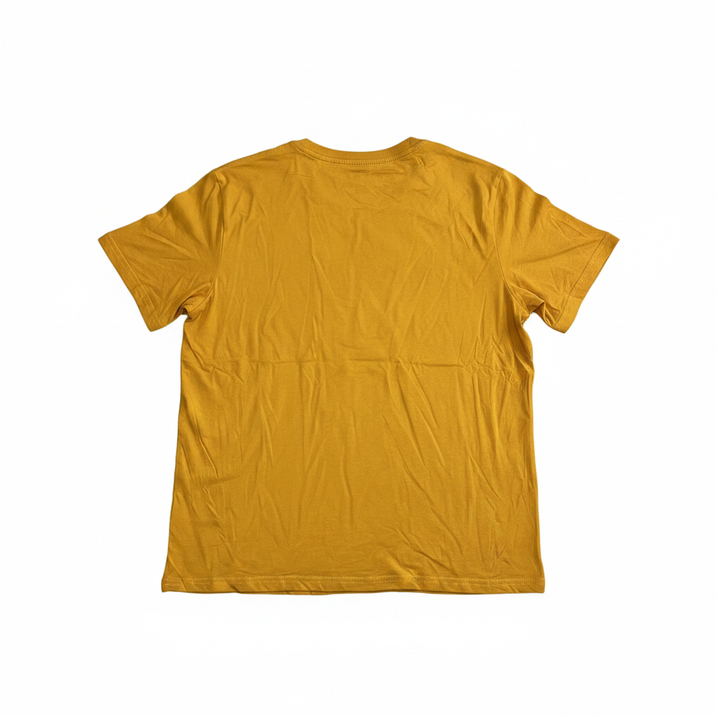 Men's Mustard Yellow Graphic Print Cotton T-Shirt