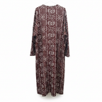 SHEIN Women's Brown Geometric Print Long Kimono Robe