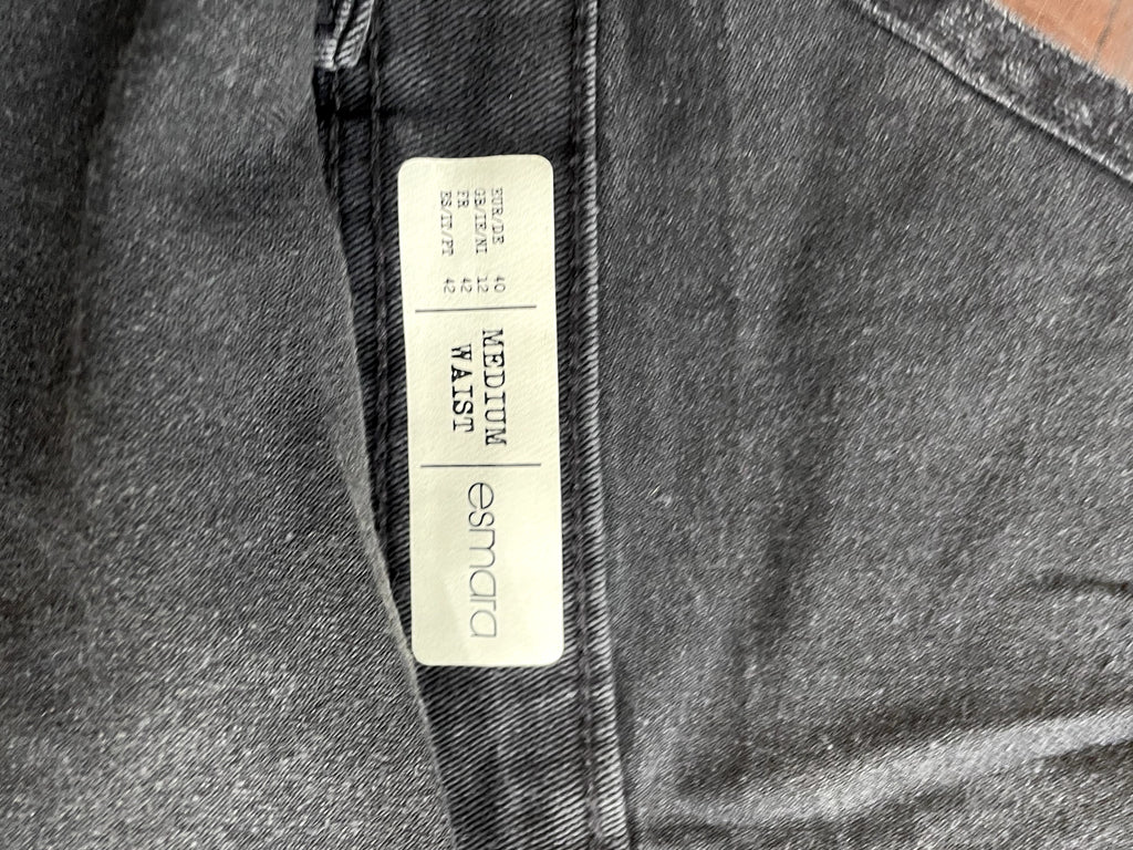 esmara Charcoal Grey Denim Short Overalls with Bib Pocket