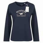 Mustang Women's Navy Blue Graphic Long Sleeve T-Shirt
