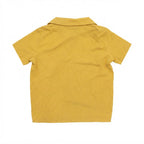Women's Yellow Short-Sleeved Camp Collar Shirt