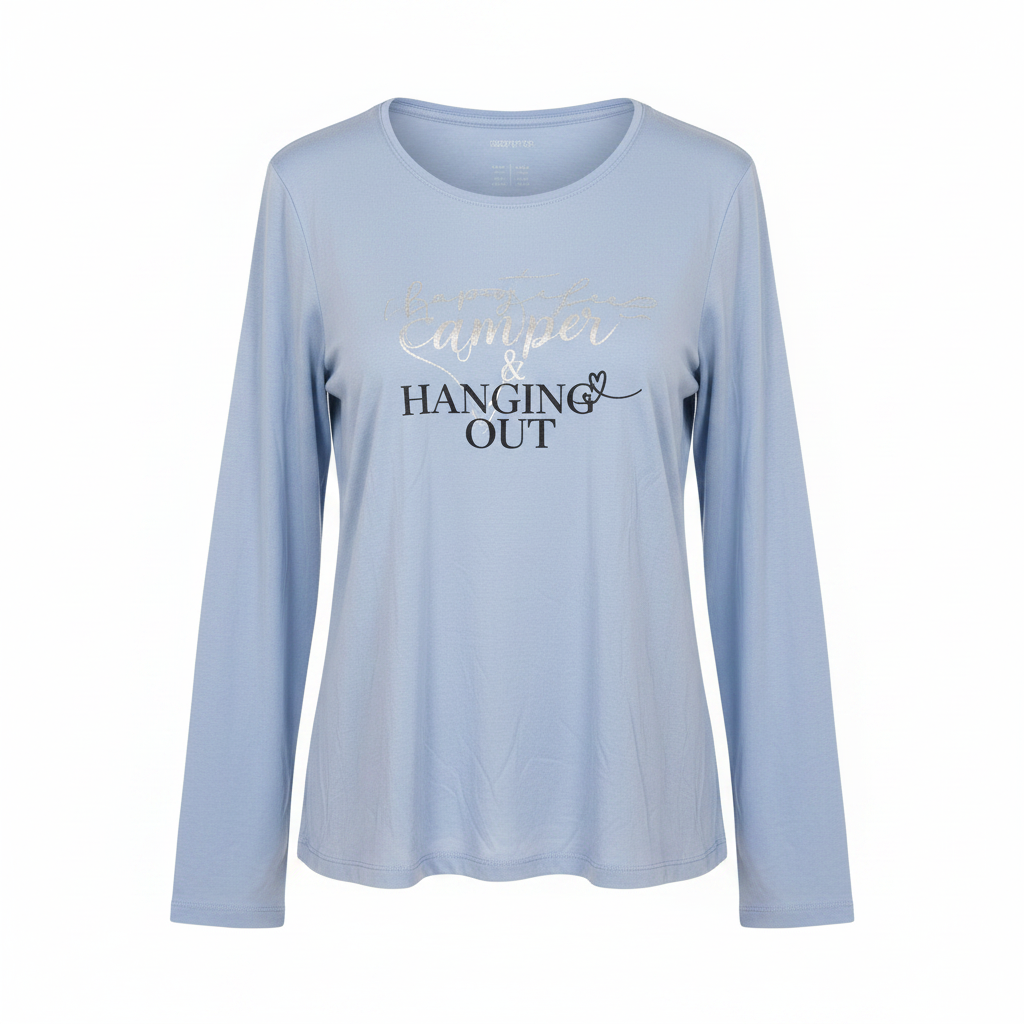 Esmara Women's Light Blue "Inside & Out" Long Sleeve Tee