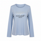 Esmara Women's Light Blue "Inside & Out" Long Sleeve Tee