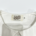 ABEILLE Kids White Embroidered Tulle Party Dress with Bows