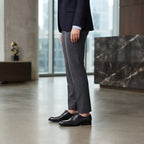 Men's Black Leather Cap-Toe Oxford Dress Shoes