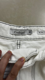 Conbipel Conbipel White Wide-Leg Stretch Denim Trousers - Si